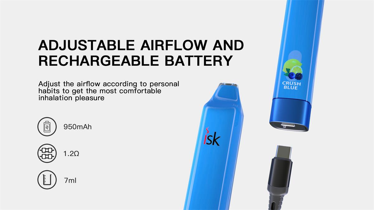 IK013 Disposable vape pod 3000 puffs with adjustable airflow and rechargeable battery