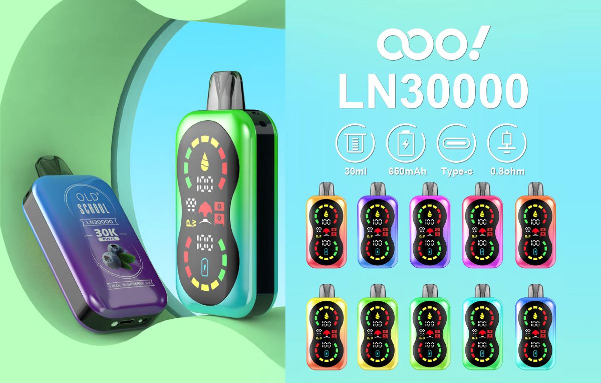 LN 30000 Puffs Disposable Vape 30ml with Full LED Display Screen and Adjustable Airflow ISk OOO!