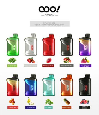 OOO！DESIGN 6000 Puffs Diposable Vape POD with an exceptional experience on adjustable airflow and integrated mesh coil RAZ CA6000